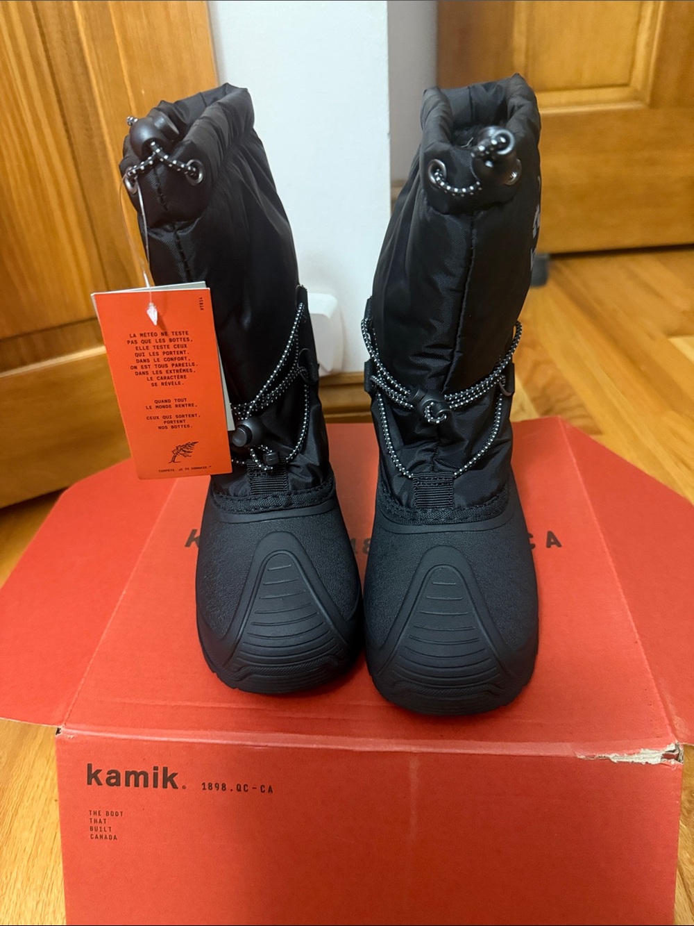 Kamik Kids Black Snow Boot with Toggle Closure